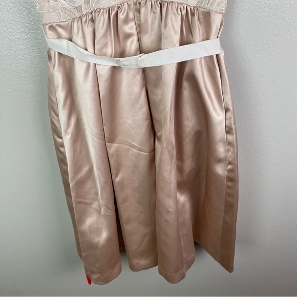 NWT After Six | Cameo Blush Ivory Cocktail Length Classic Lace Dress 4 - Picture 6 of 13